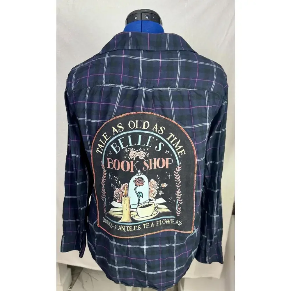 April‎ 25th Flannels Upcycled Banana Republic – Belle’s Book Shop Graphic Size L